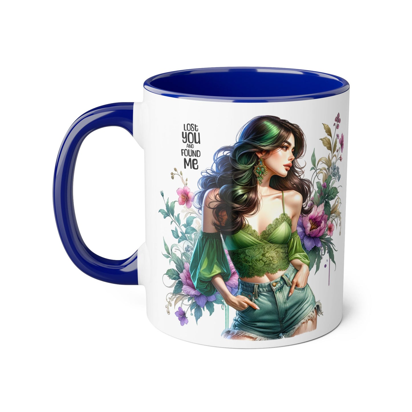 Lost You and Found Me Whimsical Floral Accent Mug for Nature Lovers, Unique Gift for Friends, Home Décor, Coffee Tea Drinkware, Thoughtful Gift Idea