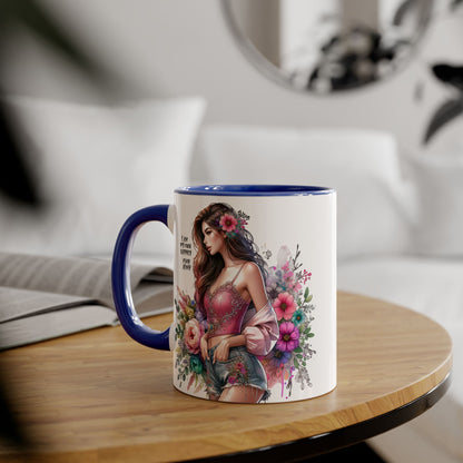 I Am My Own Happily Ever After Empowered Floral Accent Mug - 11oz with Inspirational Quote