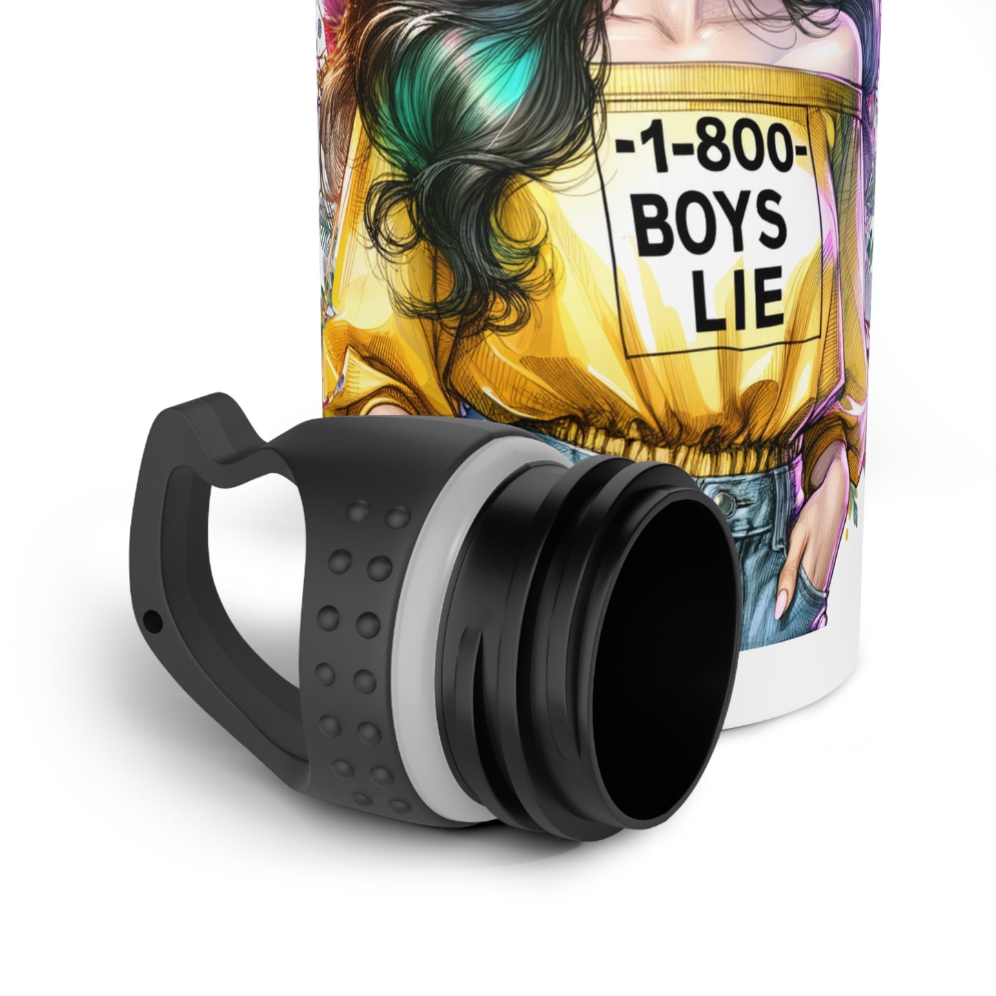 Stylish Stainless Steel Water Bottle with 1-800 Boys Lie Design, Trendy Drinkware for Teens, Birthday Gift, Eco-Friendly Bottles, [...]