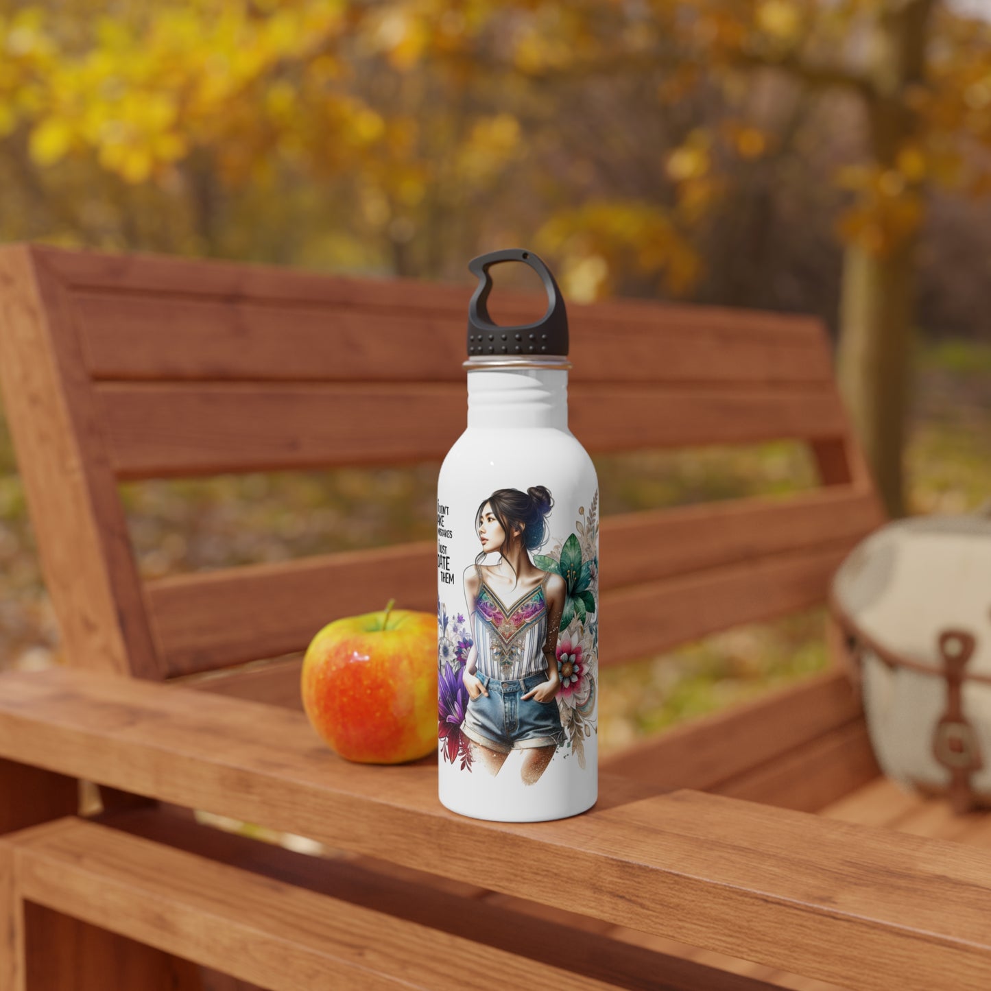 I Don't Make Mistakes, I Date Them Floral Art Water Bottle, Inspired Gift for Travelers, Eco-Friendly Hydration, Fitness and Outdoor Use, Cute Drinkware