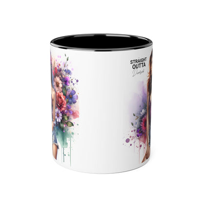 Straight Outta Divorced Humoristic Floral Art Accent Mug, Straight Outta, Gift for Her, Coffee Lover, Home Décor, Unique Tea Cup, Birthday Present