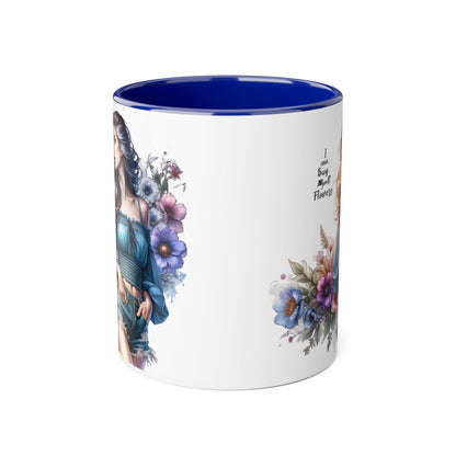 Floral Accent Mug - I Can Buy Myself Flowers , Gift for Her, Coffee Lover, Self-Care, Home Decor, Women Empowerment