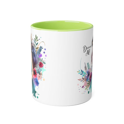Divorced AF Accent Mug - Inspirational Coffee Cup, Unique Gift for Newly Divorced, Motivational Drinkware, Self-Care Mug