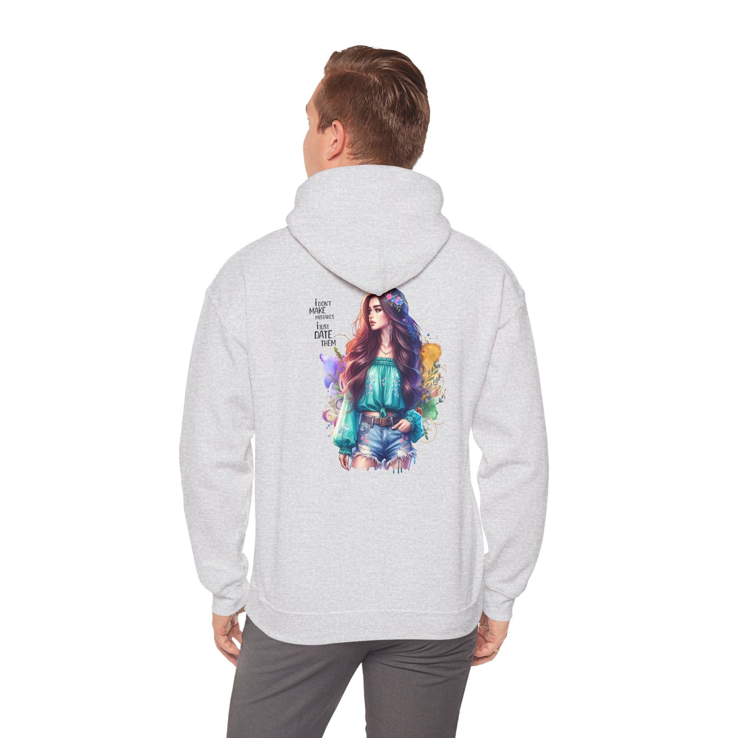 I Don`t  Make Mistakes, I Just Date Them Vibrant Artistic Hoodie - Unisex Heavy Blend™ Hooded Sweatshirt, Casual Wear, Gifts for Art Lovers, Cozy Lounging, Unique Fashion