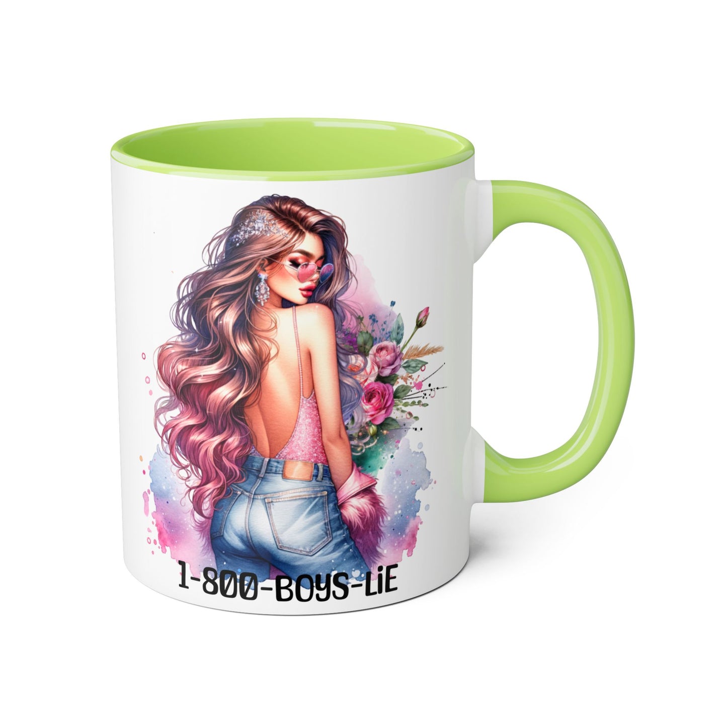 Trendy Coffee Mug with Chic Girl Design - Perfect Gift for Friends, 1-800-Boys-Lie, Cute Floral Mug, Birthday Gift, Coffee Lover, [...]