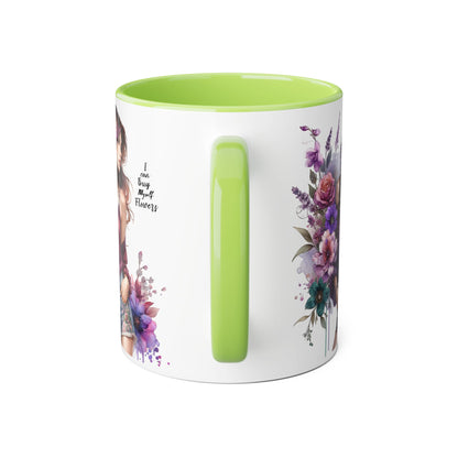 I Can Buy Myself Flowers Floral Art Accent Mug, 11oz Coffee Cup for Flower Lovers, Gift for Her, Boho Kitchen Decor, Unique Art Mug
