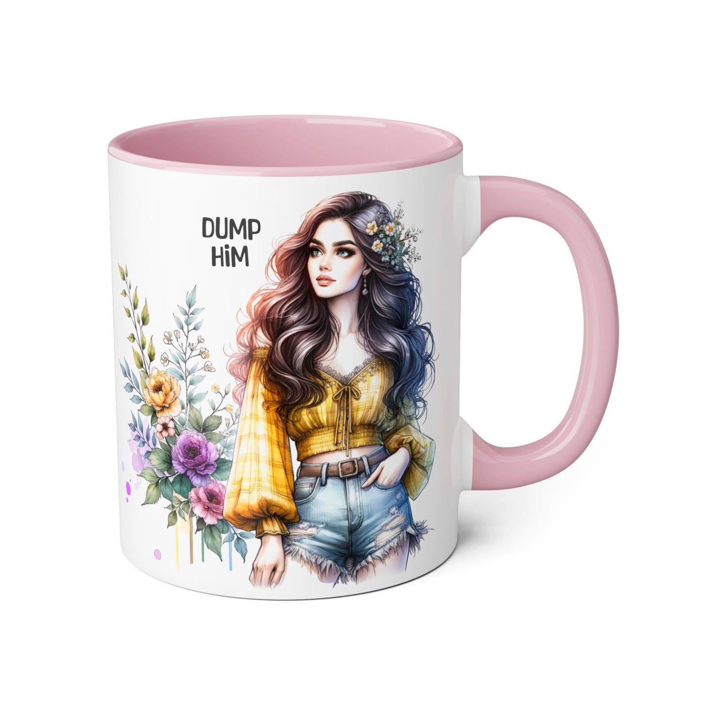 Stylish Floral Accent Mug for Empowering Drinks – Perfect Gift for Friends, Self-Care, Birthdays, Celebrations