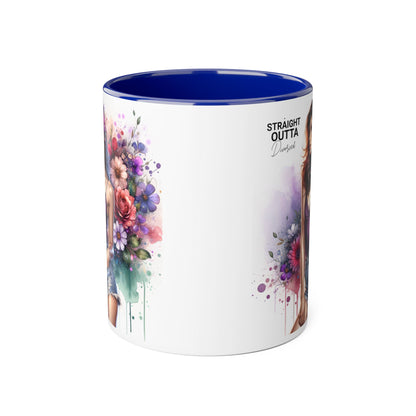Straight Outta Divorced Humoristic Floral Art Accent Mug, Straight Outta, Gift for Her, Coffee Lover, Home Décor, Unique Tea Cup, Birthday Present