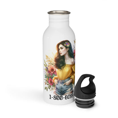 Floral Stainless Steel Water Bottle - 1-800-BOYS-LIE, Eco-Friendly Gift, Perfect for On-the-Go, Cute Water Bottle, Flower Design, [...]