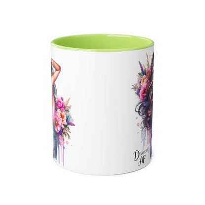 Stylish Coffee Mug, Floral Mug, Gift for Her, Divorce Mug, Affirmation Mug, Inspirational Drinkware