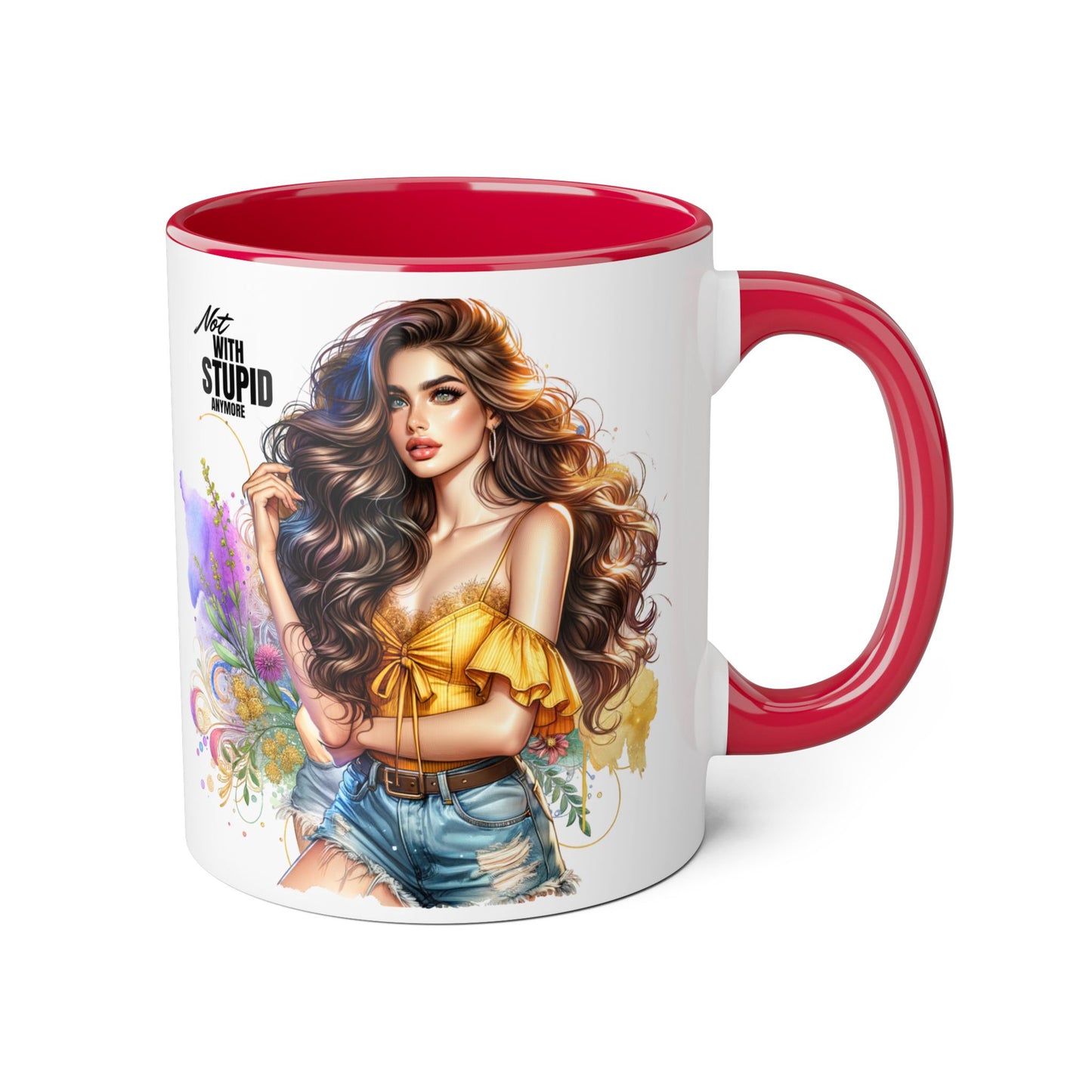 Not With Stupid Anymore Humoristic 11oz Accent Mug