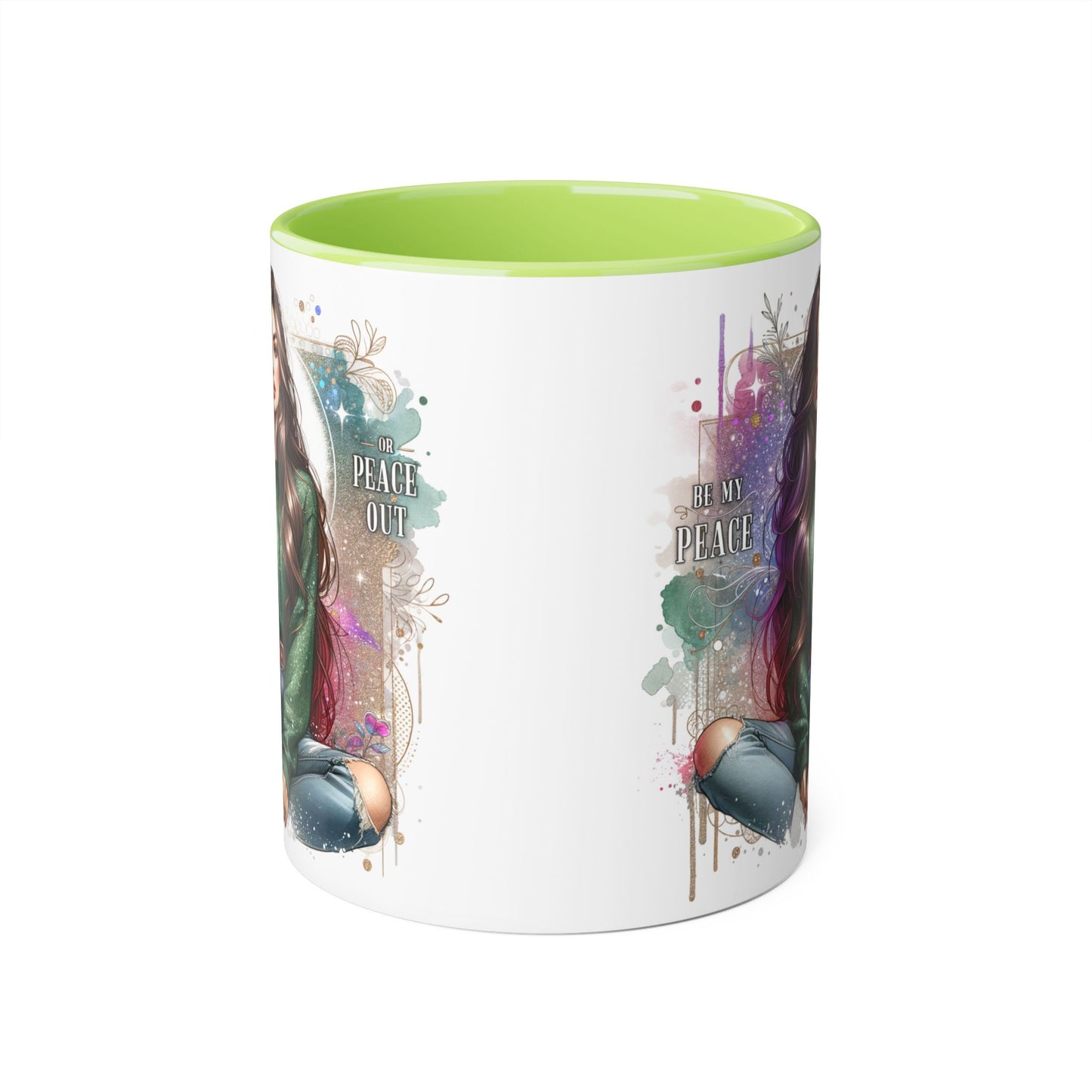 Artistic Be My Peace or Peace Out Mug, Inspirational Coffee Cup, Great for Relaxing Moments, Perfect Gift for Friends, Unique Home Decor, Peaceful Vibe
