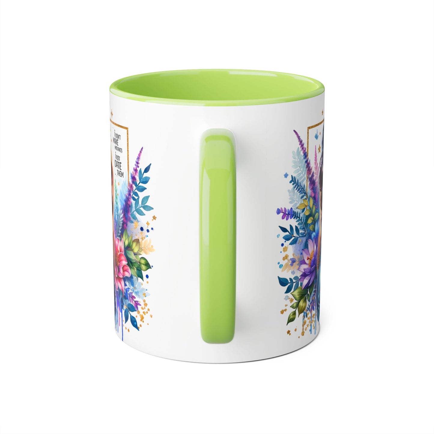 I Don't Make Mistakes, I Date Them Floral Aesthetic Mug, Vibrant Coffee Cup Gift, Boho Decor, Nature Lover, Inspirational Quote, Home Office Accessory