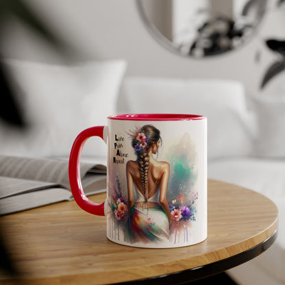 Boho Love Pain Alone Mug, Inspirational Gift, Handmade Coffee Cup, Artistic Ceramic Drinkware, Unique Home Decor