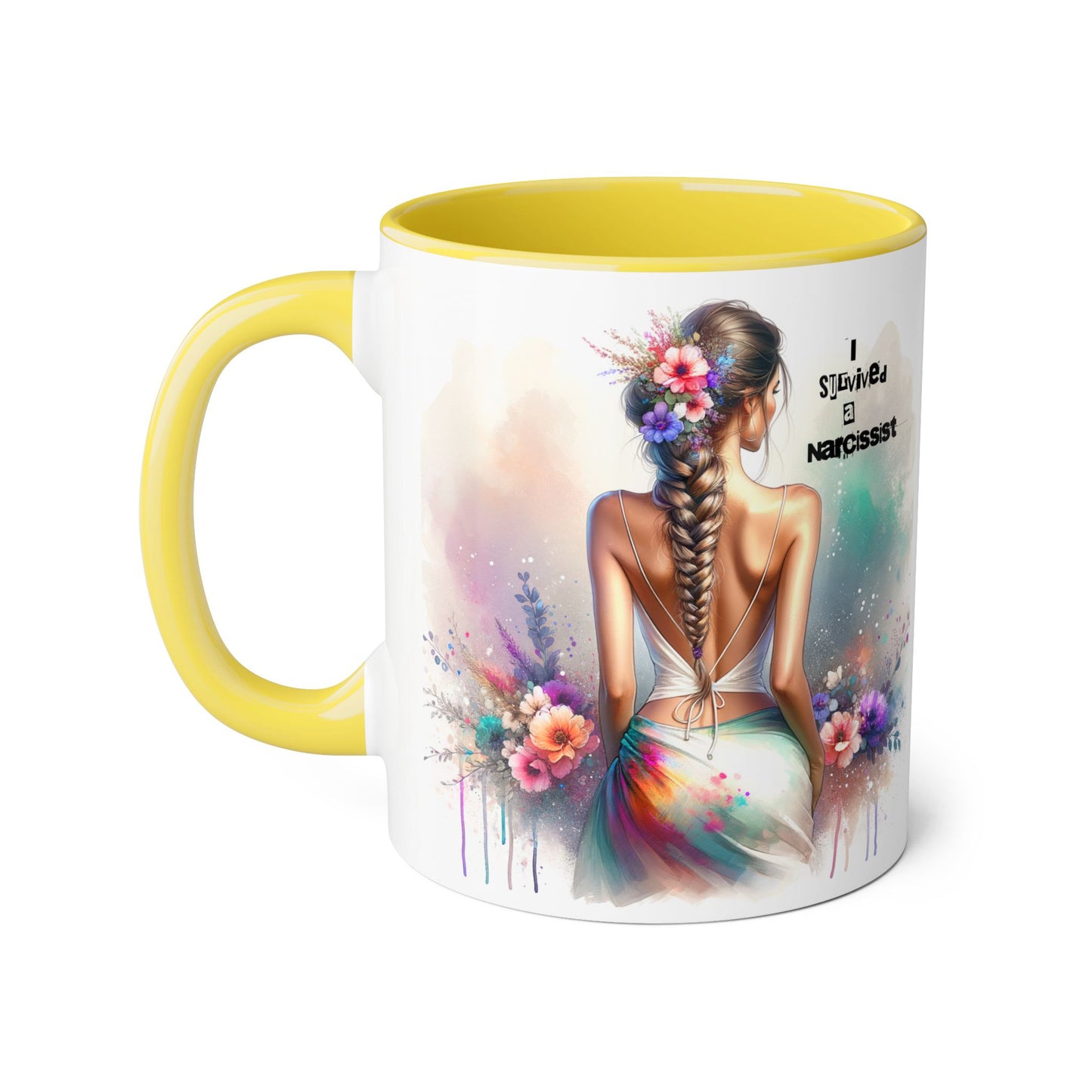 Chic Accent Mug, I Tried to be a Narcissist, Unique Gift, Floral Art, Coffee Lover, Home Decor, Inspiring Quote Mug