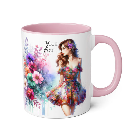 Yuck Fou Floral Accent Mug, 11oz Coffee Cup, Colorful Gift for Her, Art-Inspired Tea Mug, Unique Ceramic Drinkware, Birthday, Mother's Day, [...]