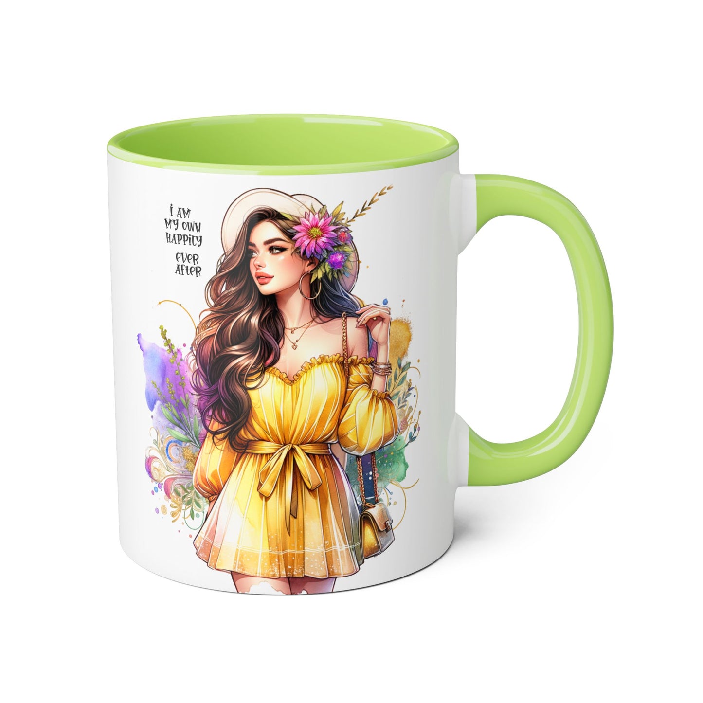 I Am My Own Happily Ever After Empowered Woman Accent Mug - 11oz Black Trim | Inspirational Coffee Cup | Perfect Gift for Friends & Self-Care