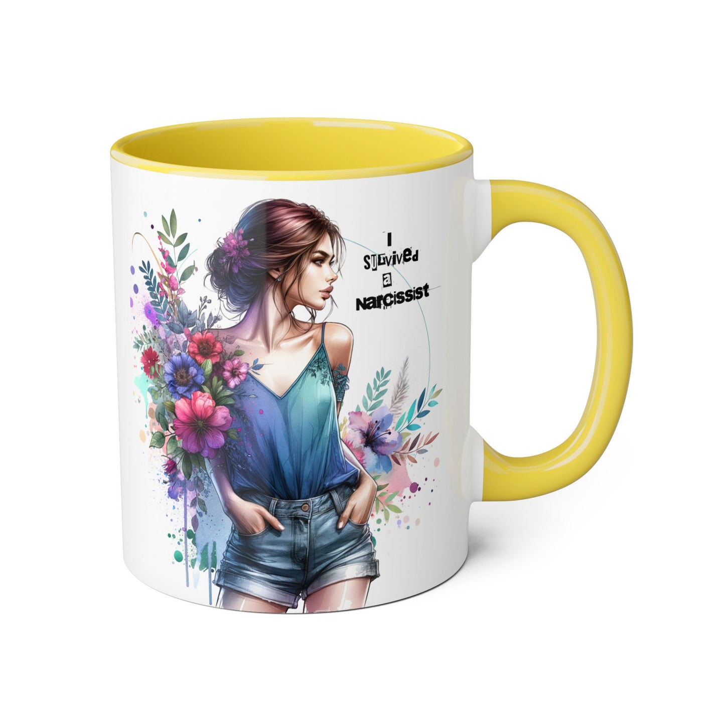 Floral Art Accent Mug - Stay Wild & Nameless, Bohemian Coffee Cup, Floral Gift for Her, Unique Home Decor, Mug for Tea Lovers