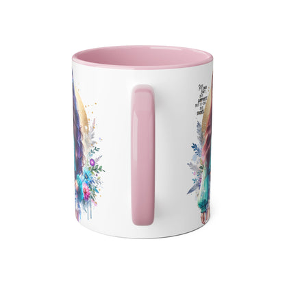 Money Can't Buy Happiness But It Can Buy Divorce Humoristic Inspirational Accent Mug, 11oz Coffee Cup for Boho Lovers, Unique Gift for Women, Flower Art Mug, Home Decor, Birthday Celebration