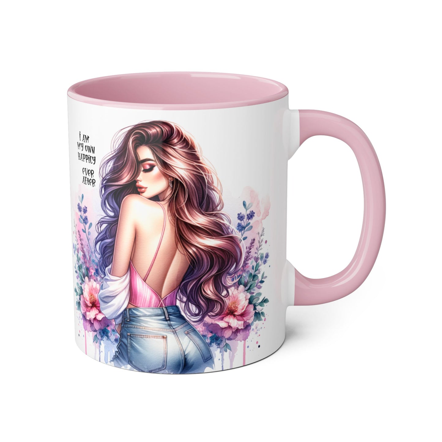 I Am My Own Happily Ever After Accent Mug - 11oz Floral Inspirational Coffee Cup