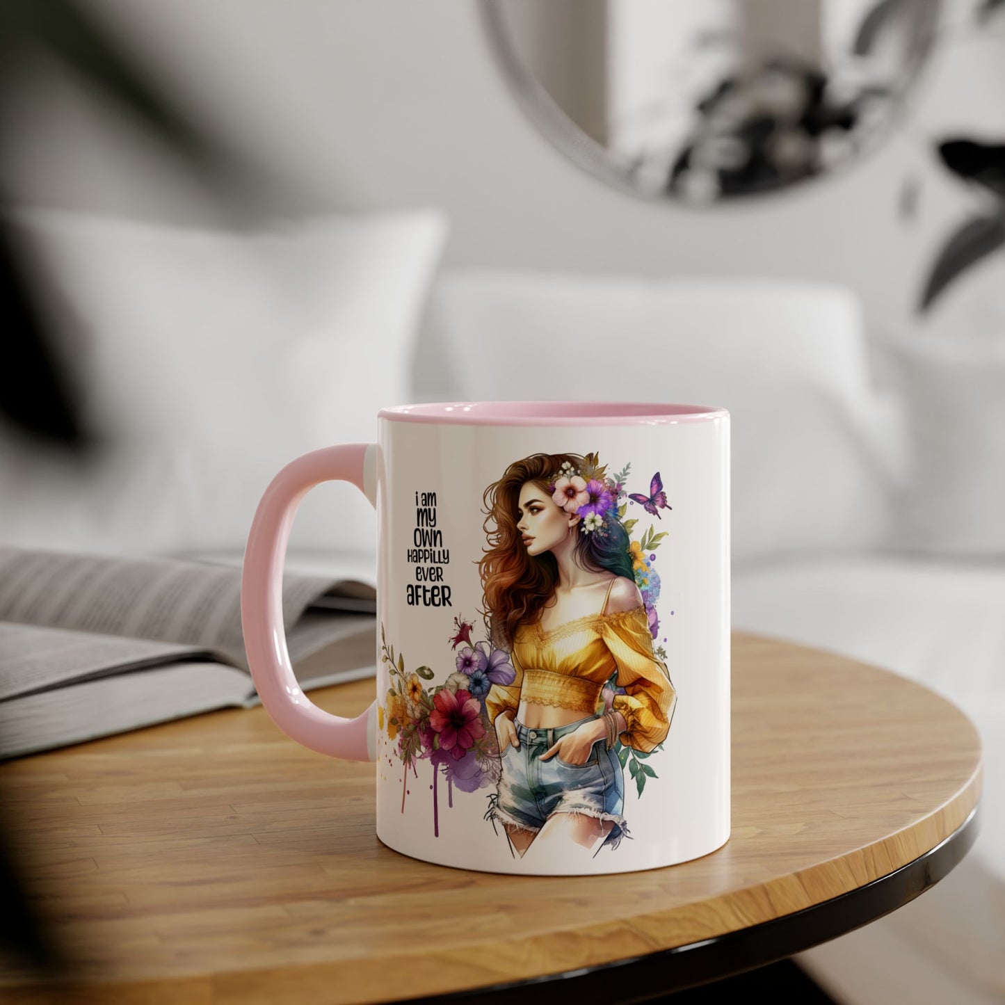 I Am My Own Happily Ever After Empowering Floral Mug, Perfect Gift for Self-Love, Coffee Lovers, or Celebrations like Birthdays and Weddings