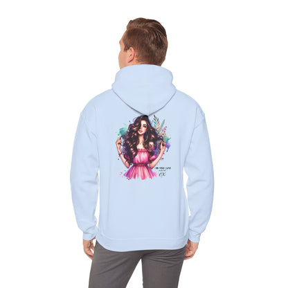 I'm Too Cute For My Ex Colorful Artistic Hooded Sweatshirt, Trendy Unisex Hoodie, Gift for Art Lovers, Cozy Fashion, Casual Streetwear