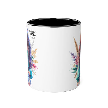Straight Outta Divorced Humoristic Vibrant Floral Accent Mug, Straight Outta Design, Gift for Coffee Lovers, Boho Home Decor, Ideal for Birthdays, Celebrations, Enjoy [...]
