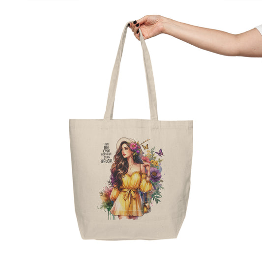 I Am My Own Happily Ever After  Floral Art Canvas Shopping Tote Bag, Tote for Grocery, Eco-Friendly Bag, Gift for Her, Summer Market Bag, Cute Style Tote
