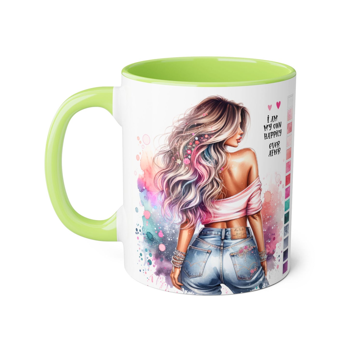 I Am My Own Happily Ever After Colorful Inspirational Accent Mug - Perfect for Coffee Lovers, Art Enthusiasts, Gift Ideas, Motivational Coffee Cup, Cozy Vibes