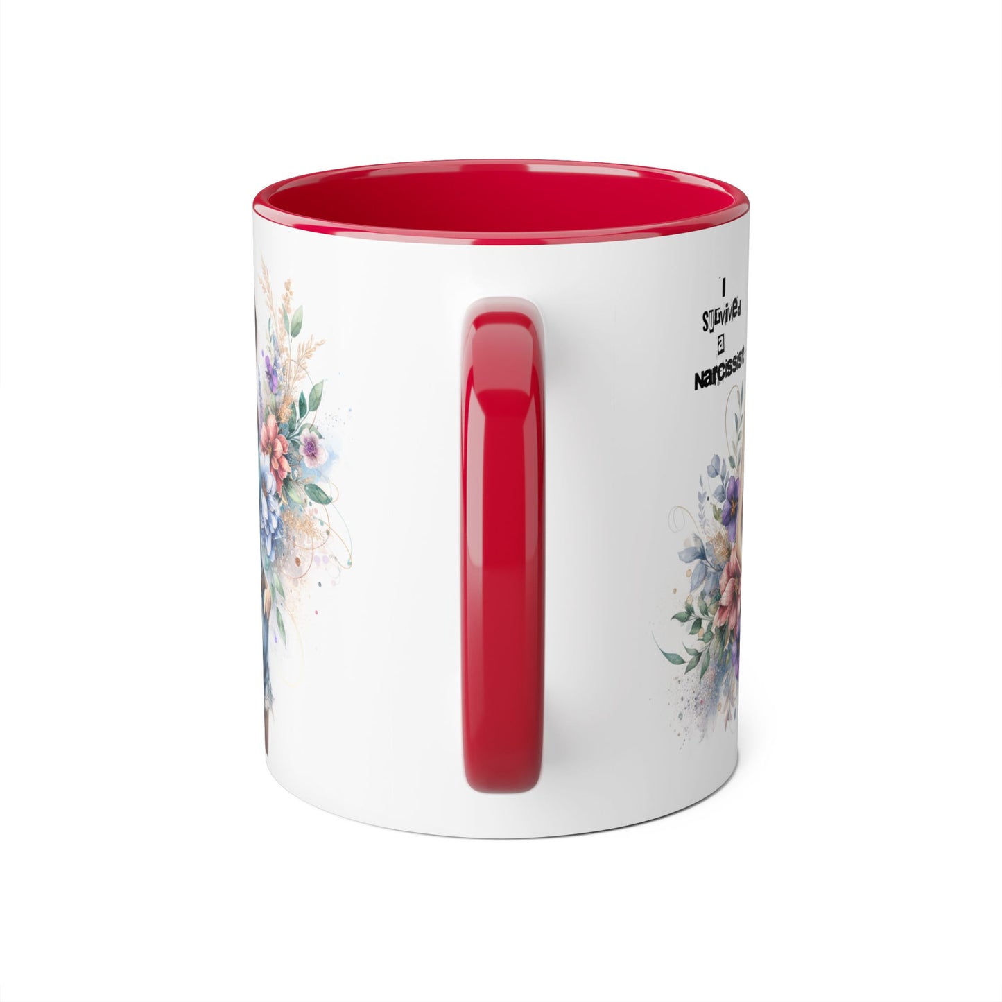 Narcissist Accent Mug, Unique Coffee Cup Gift, Floral Design Mug, Perfect for Self-Care Lovers, Inspirational Drinkware