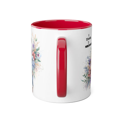 Narcissist Accent Mug, Unique Coffee Cup Gift, Floral Design Mug, Perfect for Self-Care Lovers, Inspirational Drinkware