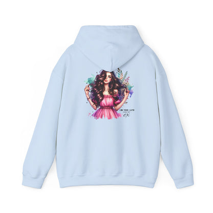 I'm Too Cute For My Ex Colorful Artistic Hooded Sweatshirt, Trendy Unisex Hoodie, Gift for Art Lovers, Cozy Fashion, Casual Streetwear