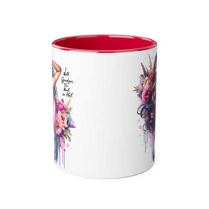 Floral Goddess Accent Mug, Inspirational Coffee Cup, Gift for Her, Empowering Drinkware, Perfect for Birthdays and Celebrations