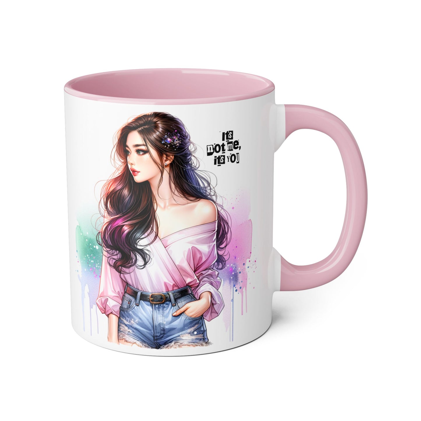 It's Not Me, It's You Humoristic Vibrant Accent Mug, Espresso Lover's Gift, Stunning Art Print Mug, Unique Coffee Cup, Colorful Tea Mug, Perfect for Birthdays, Cozy Vibes