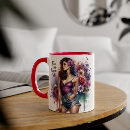 Free and Loving Me Bohemian Accent Mug, Floral Coffee Cup, Inspirational Gift for Her, Free and Loving Me Design, Unique Home Decor, Birthday, Special [...]