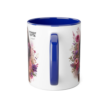 Straight Outta Divorced Humoristic Floral Portrait Accent Mug, Perfect Gift for Her, Coffee Lover, Home Decor, Stylish Drinkware, Mother's Day Gift, Inspirational Cup