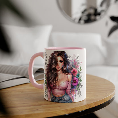 Bohemian Floral Accent Mug, Coffee Cup for Nature Lovers, Inspirational Gift, Home Decor, Unique Art