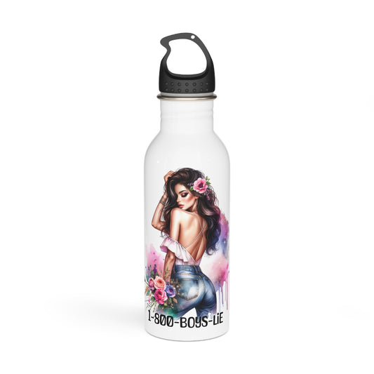 1-800-Boys-Lie Floral Inspirational Water Bottle, Perfect for Workout, Travel, and Gifts, Motivational Drinkware, Unique Everyday Use