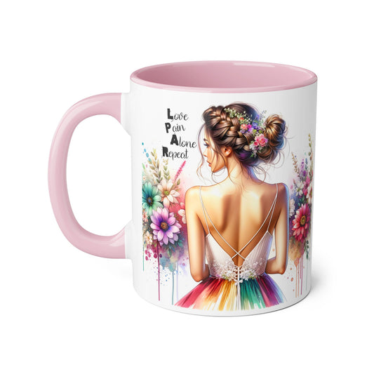 Colorful Floral Accent Mug - Empowering Love Design, Gift for Friends, Self-Care, Home Decor, Inspirational Coffee Cup