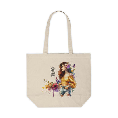 Lost You and Found Me Artistic Floral Canvas Shopping Tote - Ideal for Eco-Friendly Shoppers, Beach Days, or Gift Giving