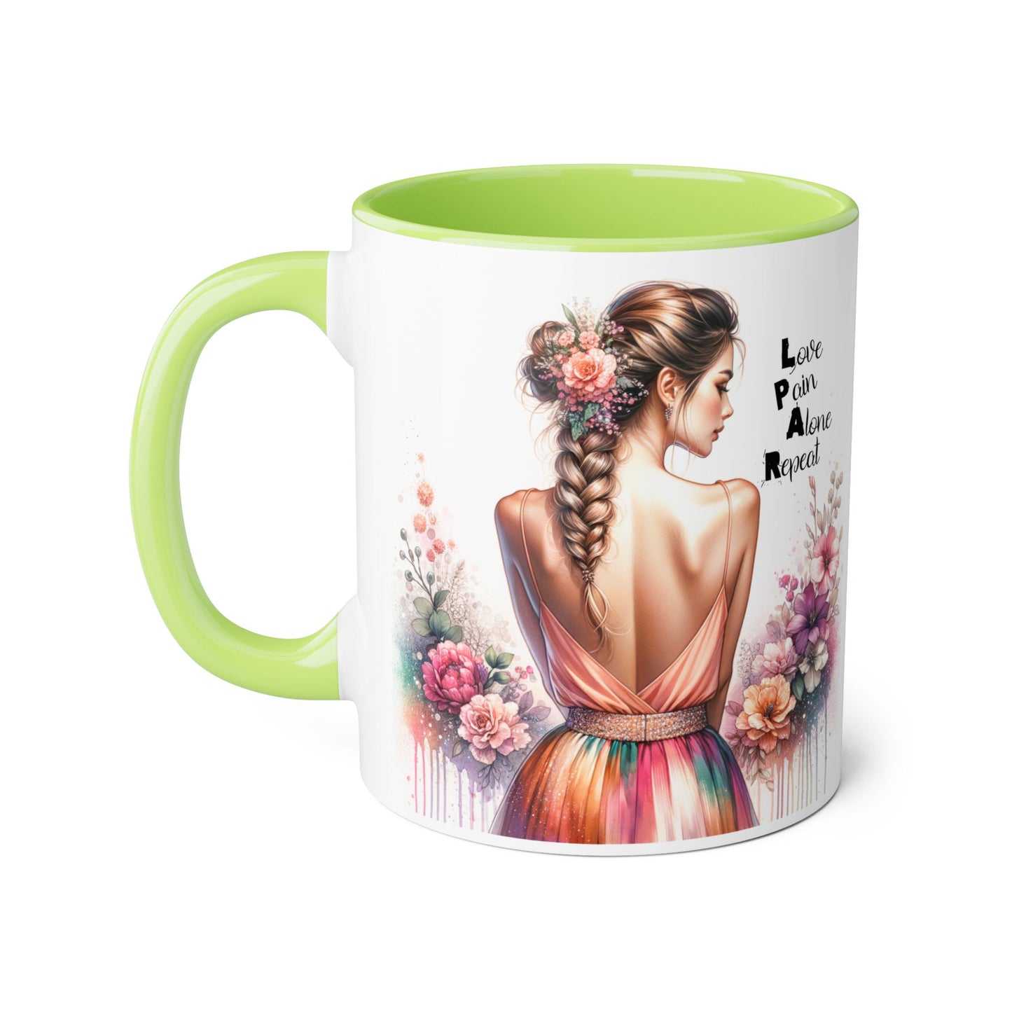 Artistic Floral Accent Mug - Inspirational Gift for Women, Coffee Lover's Decor, Unique Tea Mug, Perfect for Birthdays, Self-Care