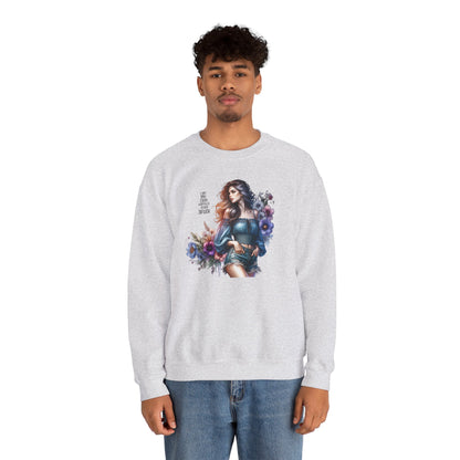 I Am My Own Happily Ever After  Floral Aesthetic Crewneck Sweatshirt - Cozy Style for Women, Fashion Top, Gift Idea, Floral Sweatshirt, Spring/Summer Wear
