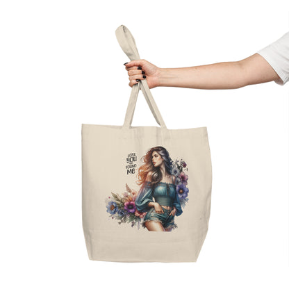Lost You and Found Me Floral Art Tote Bag, Inspirational Canvas Shopper, Eco-Friendly Beach Bag, Cute Gift for Her, Unique Market Carryall
