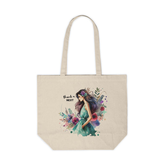 Thank U, Next Floral Thank You Canvas Tote Bag, Reusable Shopping Bag, Eco-Friendly Gift, Market Bag, Travel Tote