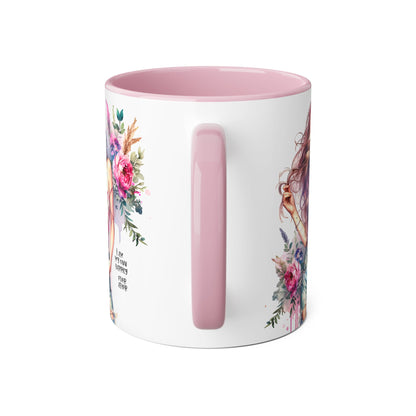 I Am My Own Happily Ever After Floral Beauty Accent Mug - Inspirational Coffee Cup, Gift for Her, Floral Mug, Motivational Drinkware, Cute Kitchen Decor