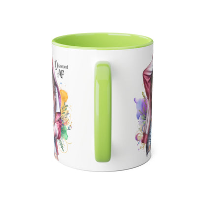 Trendy Accent Mug - 'Divorced AF' Design, Chic Gift for Friends, Coffee Lovers, Inspirational Drinkware, Birthday, Everyday Use