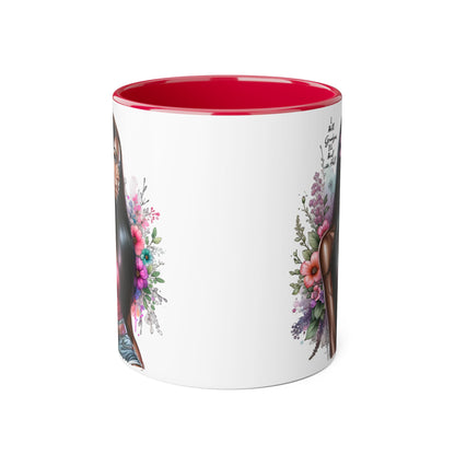 I Hold Grudges, I'll Heal in Hell  Humoristic Floral Portrait Coffee Mug - Perfect Gift for Her, Stylish Home Decor, Inspirational Quote, Unique Tea Cup, Birthday Treat