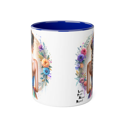 Artistic Accent Mug, Floral Coffee Cup, Unique Gifts for Her, Inspirational Drinkware, Love Yourself Mugs, Boho Style