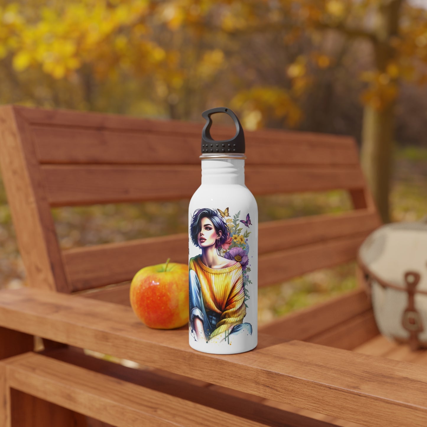 I Am My Own Happily Ever After Stylish Stainless Steel Water Bottle, Motivational Gift, Eco-Friendly Hydration, Artwork for Nature Lovers, Travel Essential, Unique Design