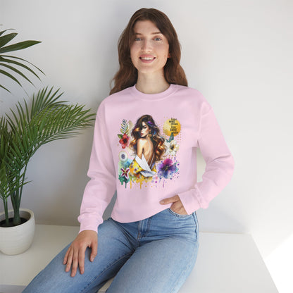 I Don't Make Mistakes, I Just Date Them Floral Art Crewneck Sweatshirt, Comfortable Ladies Fashion, Gift for Her, Boho Style, Casual Outfit, Cozy Sweater